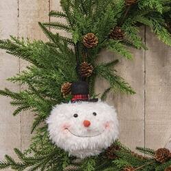 Angle. BreeBe - Top Hat Snowman Ornament - White, Black.