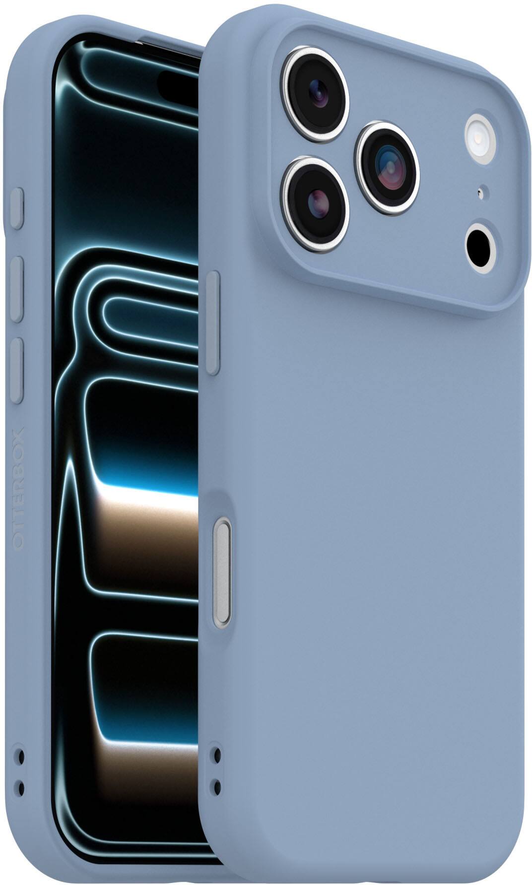 Back. OtterBox - Figura Series Hard Shell for iPhone 17 Pro - Polus Blue.