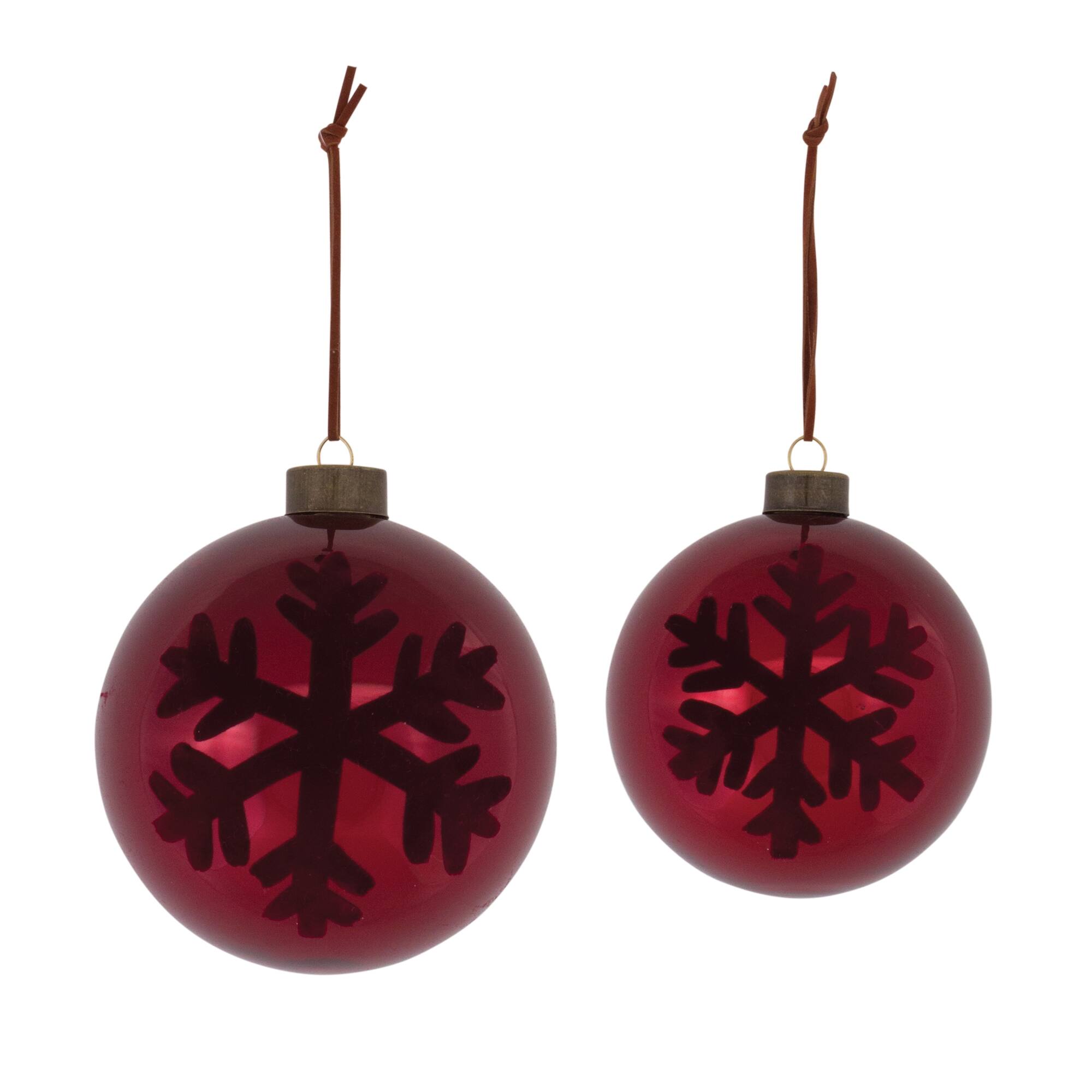 Angle. BreeBe - Snowflake Ball Ornament (Set of 6) - Red.