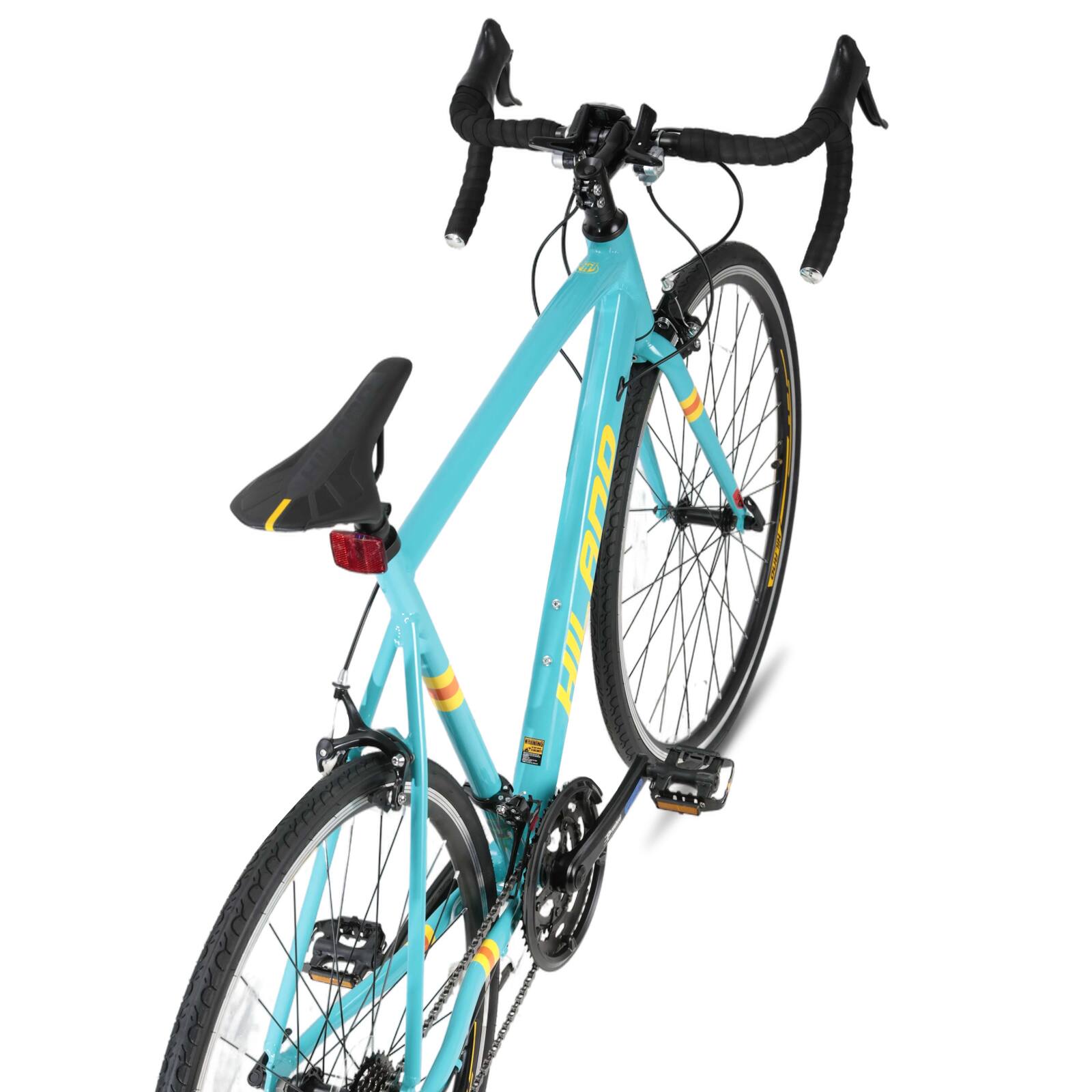 Alt View 5. HILAND - HILAND 700C Road Bike 14-Speed Aluminum Alloy Frame Road Bicycle for Men Women, Racing Bike for Adult Small Frame Green - Green.
