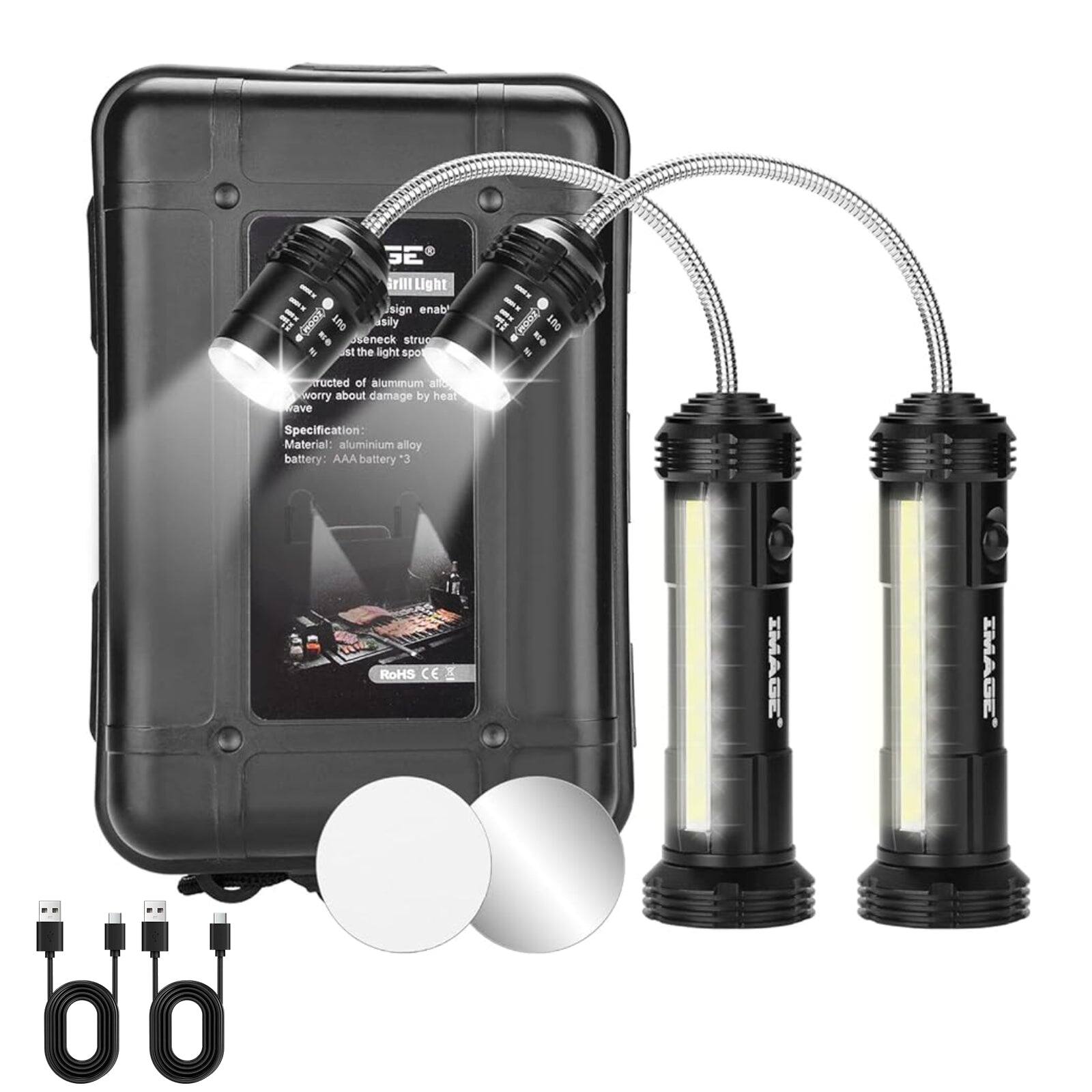 GE Grill Light  
Design enables easy installation  
Neck structure allows the light spot to be directed  
Constructed of aluminum alloy, no need to worry about damage by heat  

Specification:  
Material: aluminum alloy  
Battery: AAA battery x 3  

RoHS CE  

IMAGE