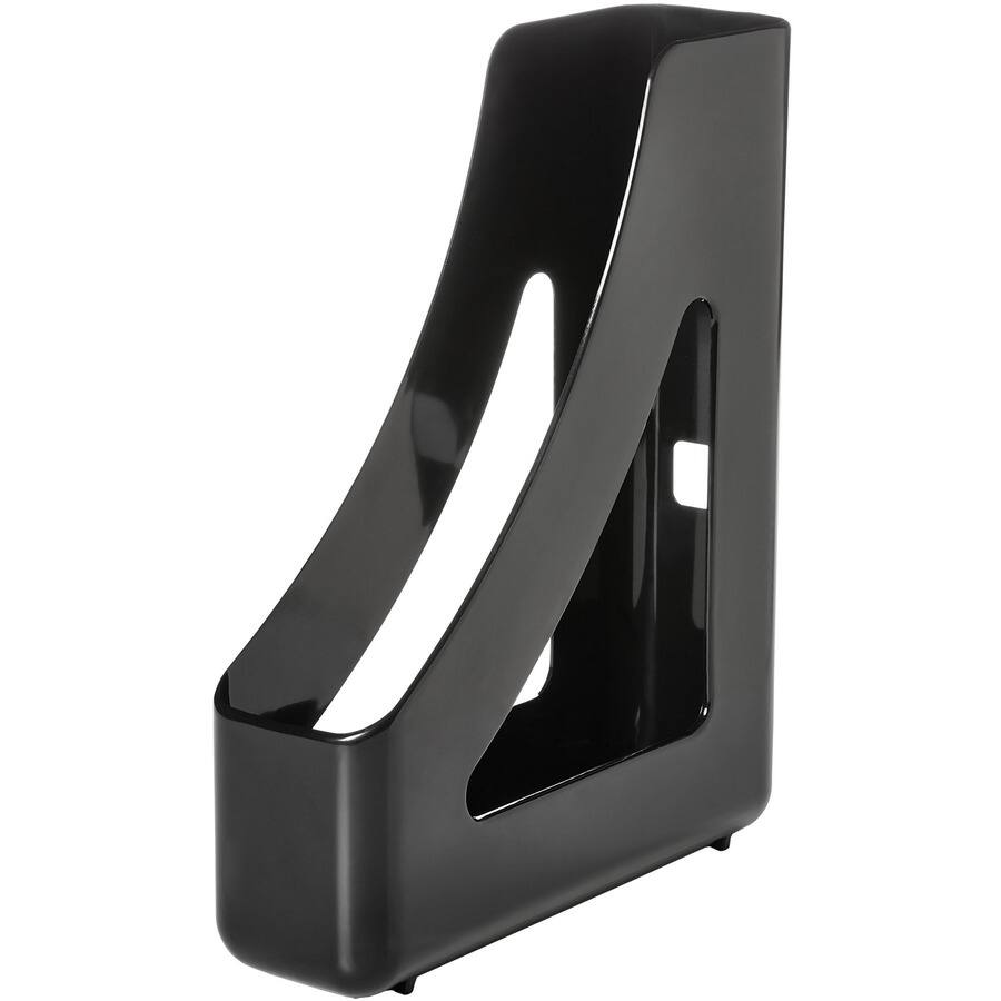 Angle. Deflecto - Deflecto AntiMicrobial Magazine File Black Polystyrene - Black.