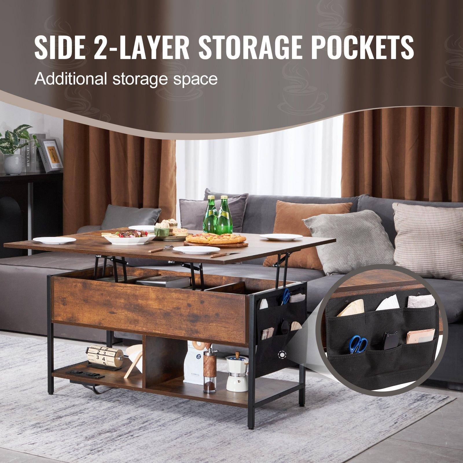 SIDE 2-LAYER STORAGE POCKETS  
Additional storage space