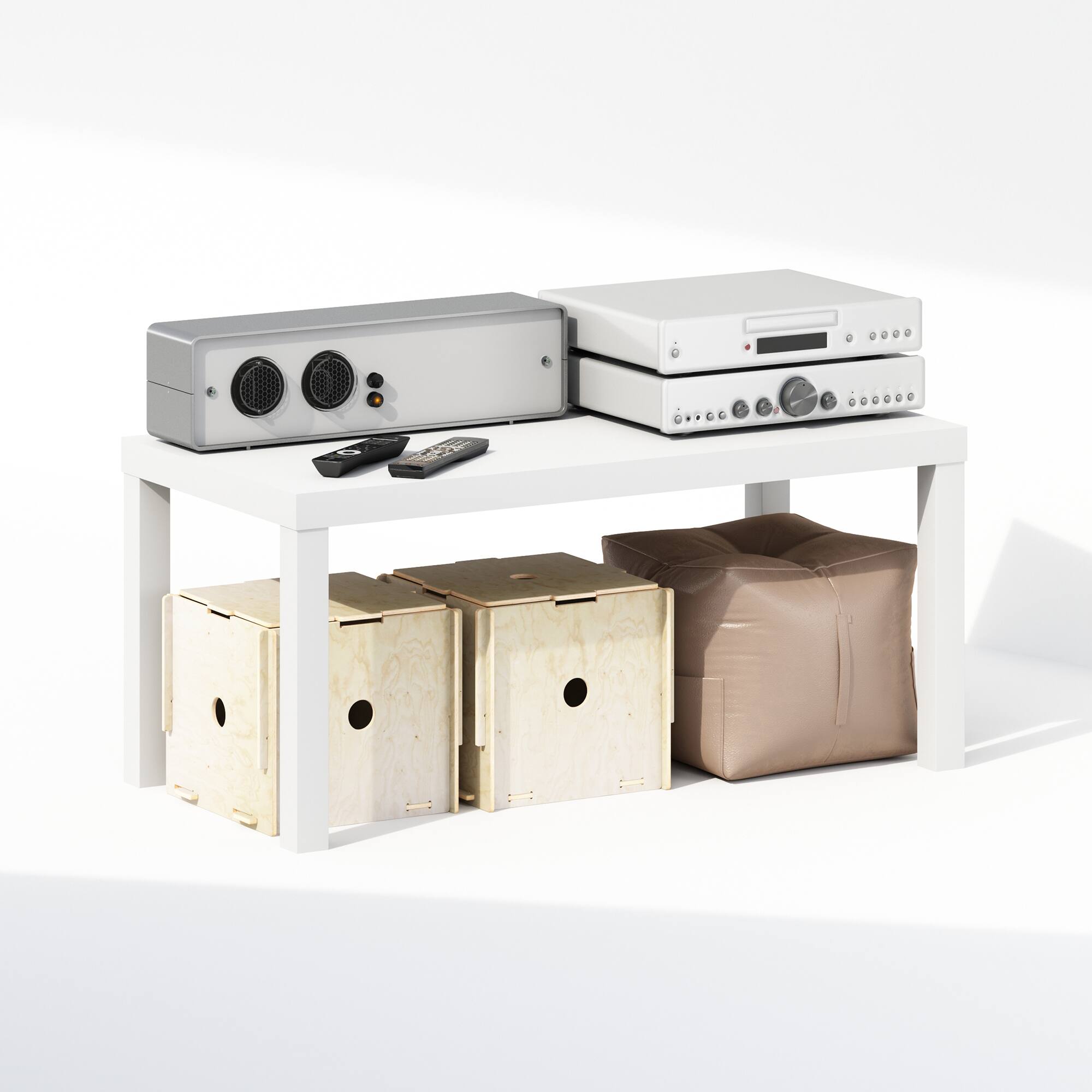 Alt View 3. Furinno - Simplistic Modern TV Stand, TV Table - White.