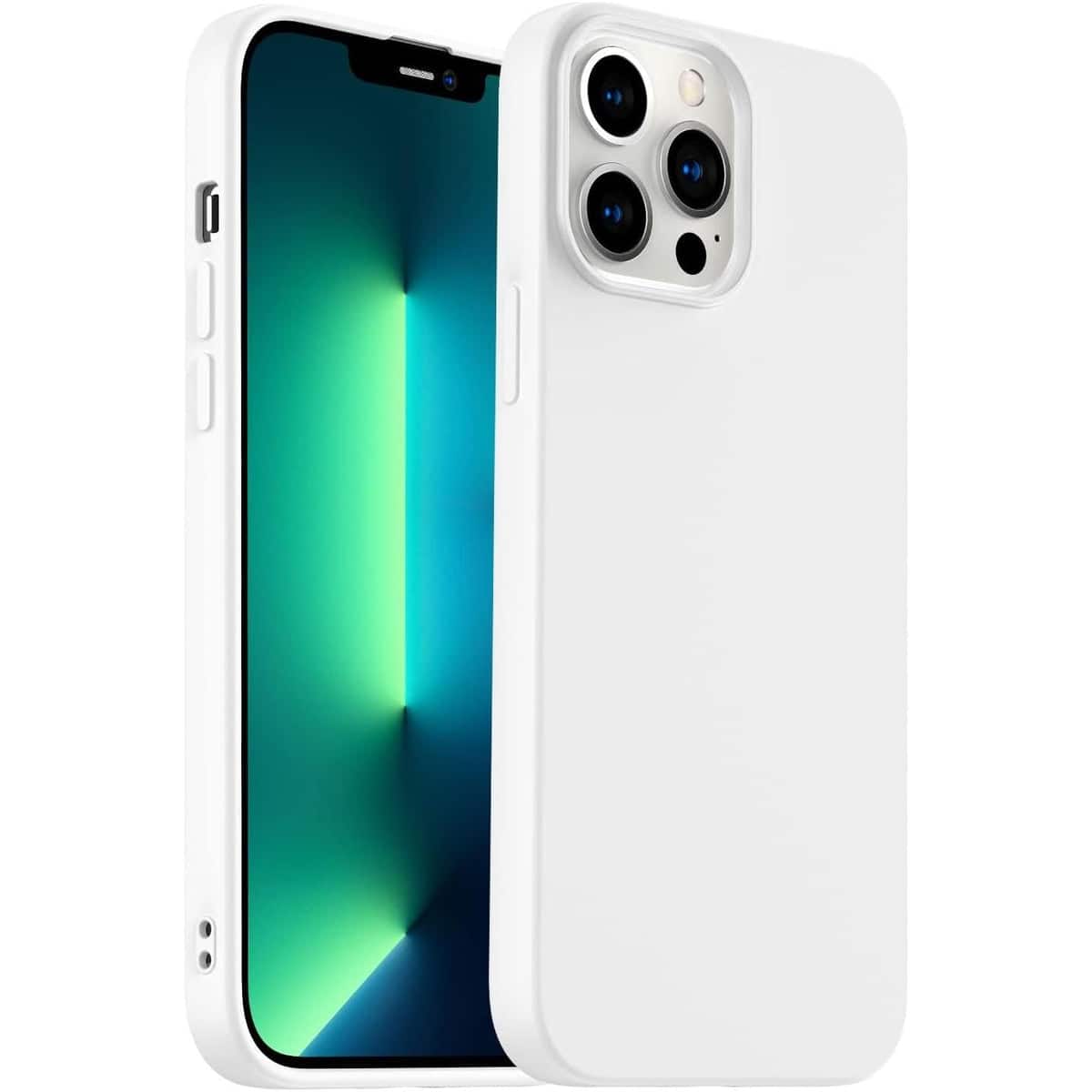 Front. Entronix - Entronix iPhone 13 Pro Max Case - Premium Soft-Touch Liquid Silicone Protection - White.
