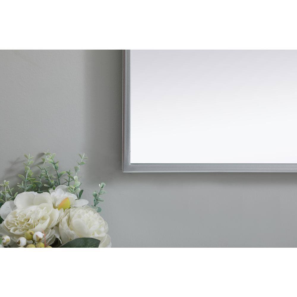Alt View 1. Elegant Decor - Metal Frame Arch Mirror 30x30 Inch in Silver - Silver.