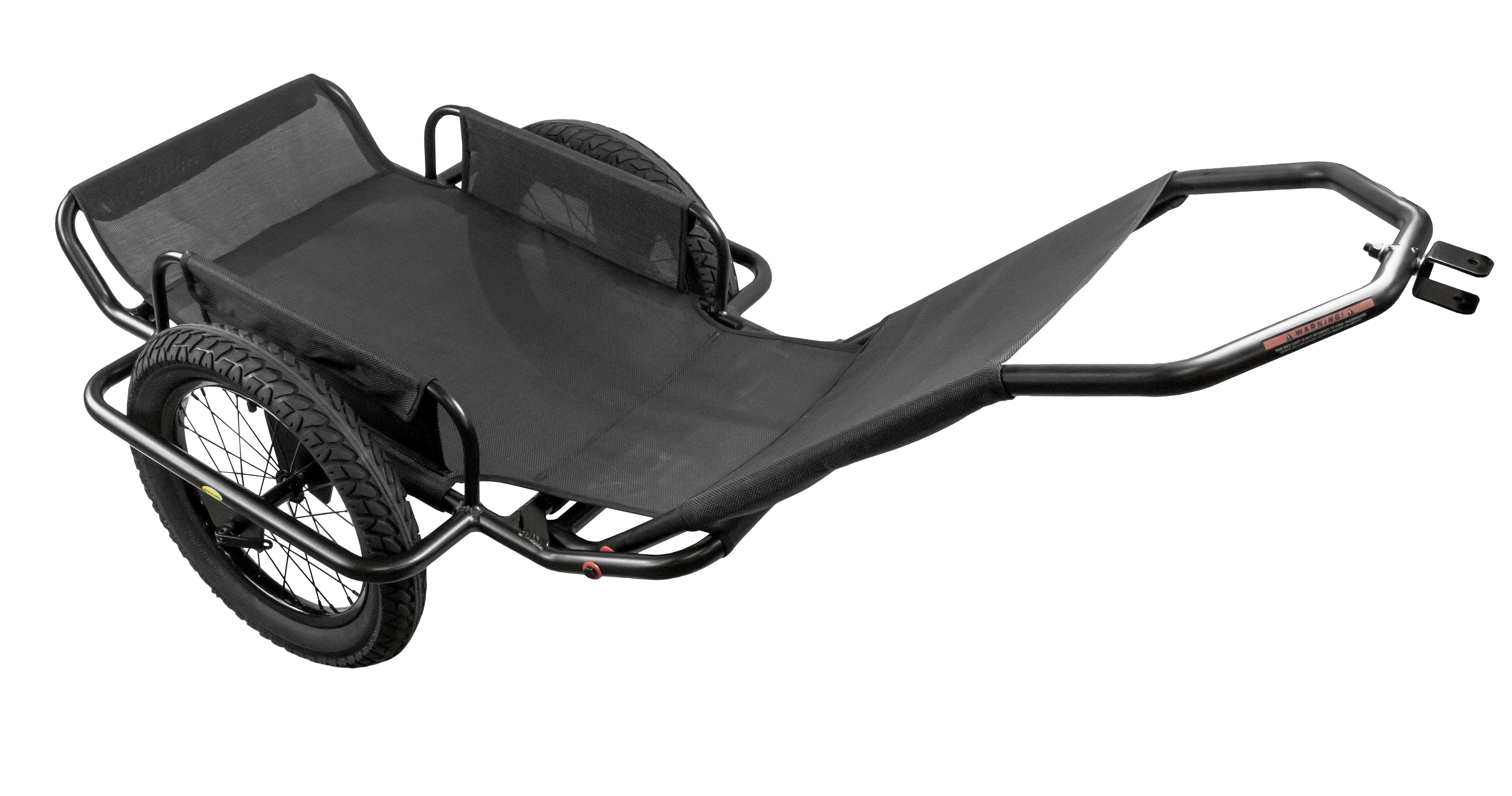 Angle. Rambo Bikes - Aluminum Bike Trailer Cart - Heavy-Duty Game Cart and Utility Trailer - 300lbs Maximum Capacity - 6061 Alumi - Black.