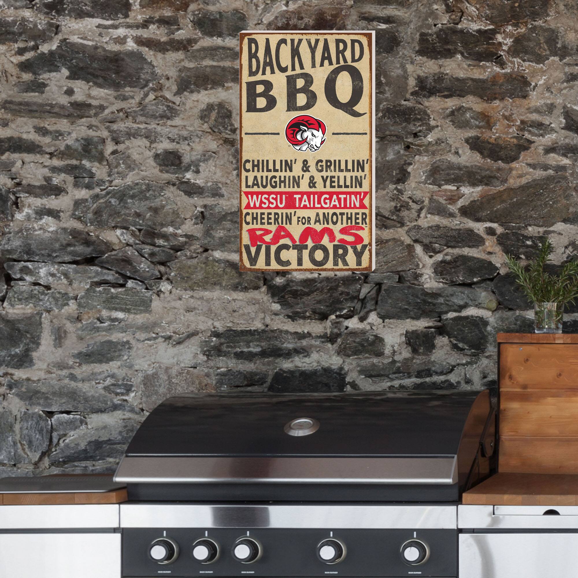 BACKYARD BBQ

CHILLIN' & GRILLIN'  
LAUGHIN' & YELLIN'  
WSSU TAILGATIN'  
CHEERIN' FOR ANOTHER  
RAMS VICTORY