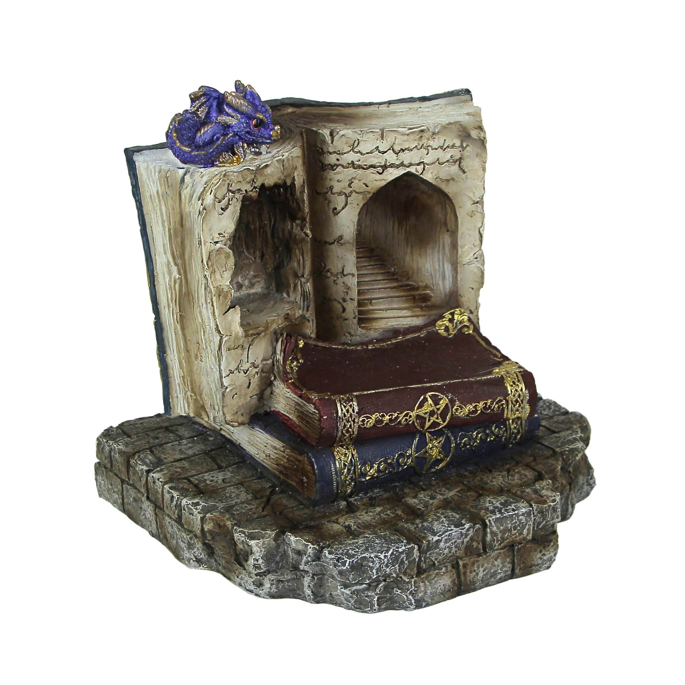 Alt View 1. Everspring Import Co. - Resin Magic Book LED Sculpture Decorative Accent Light Resting Dragon Figurine - Multicolored.