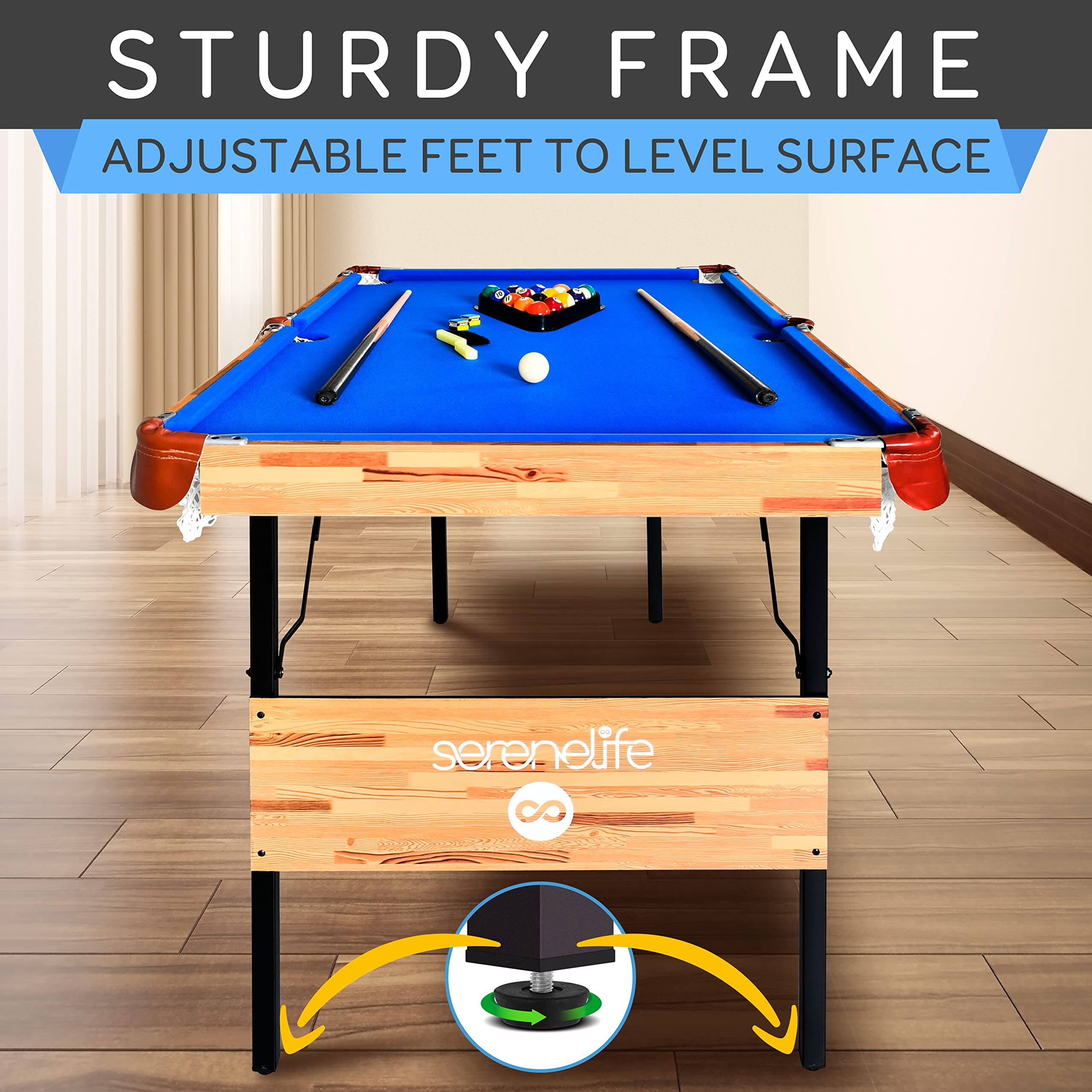 STURDY FRAME  
ADJUSTABLE FEET TO LEVEL SURFACE