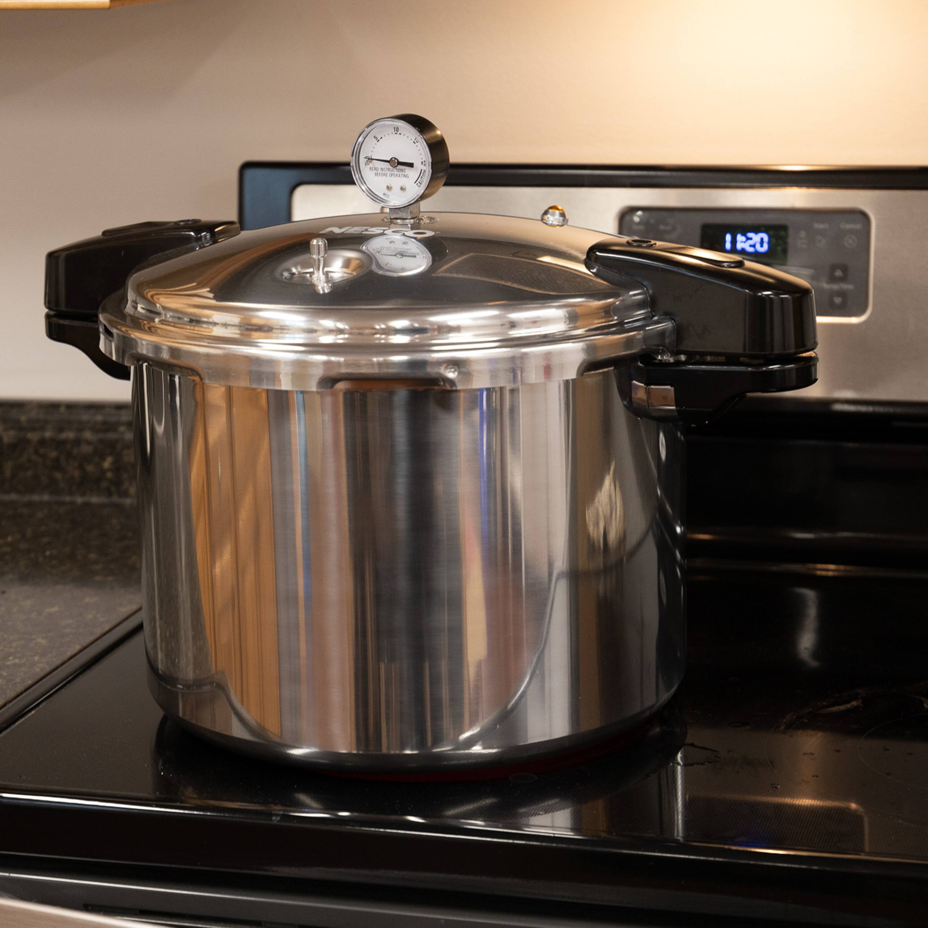 Alt View 5. Nesco - Manual Pressure Canner 16.9 Qt. - Silver.