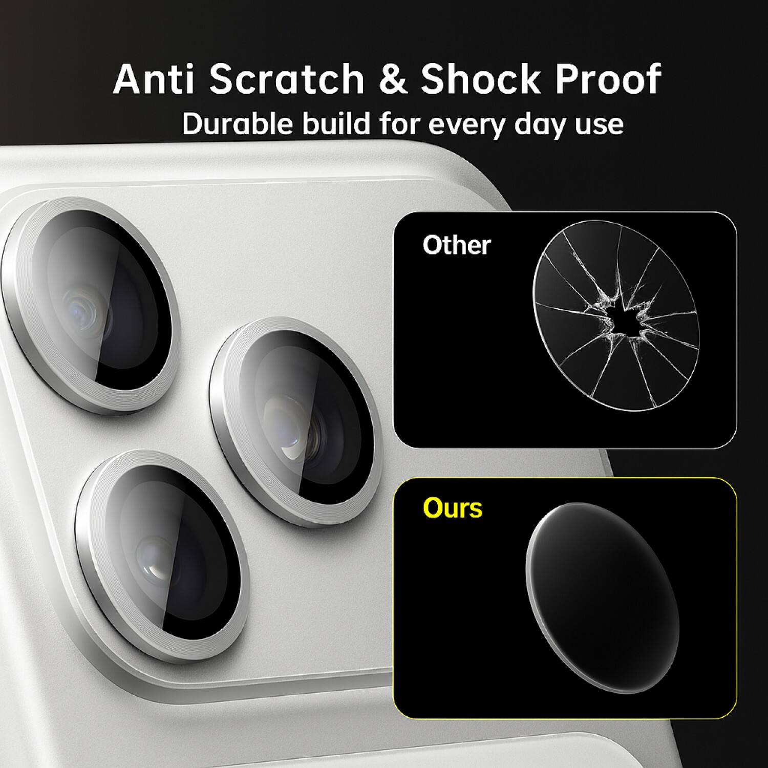 Anti Scratch & Shock Proof  
Durable build for every day use  

Other  
Ours