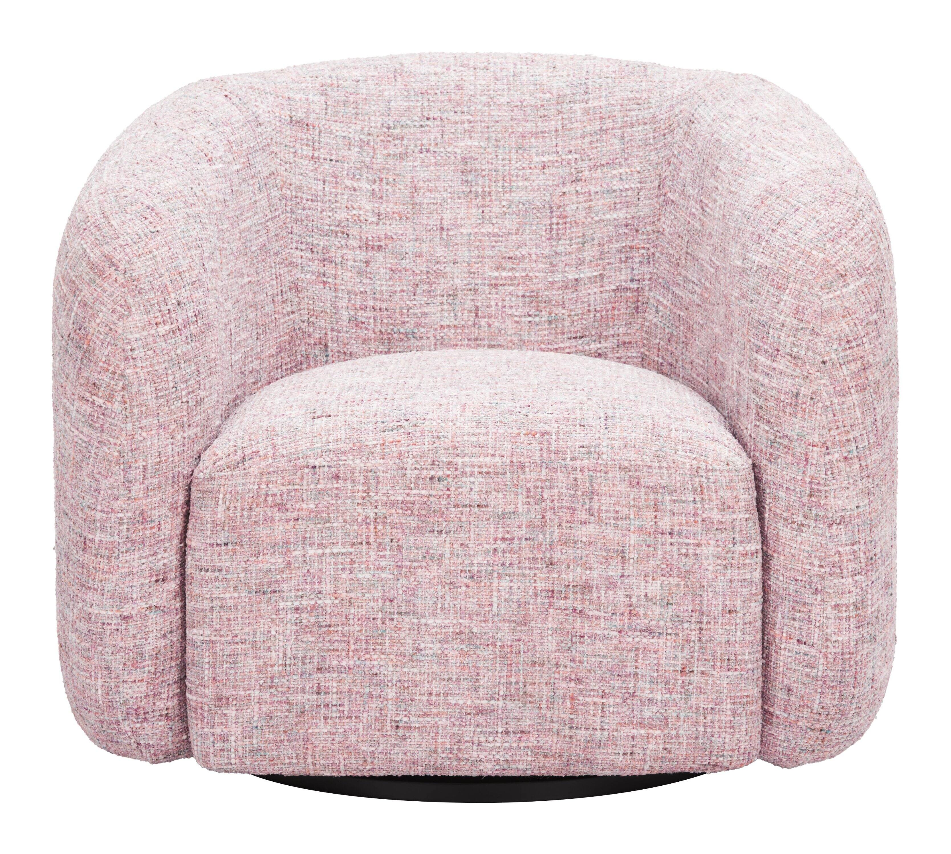 Alt View 1. Hivvago - Refine Swivel Chair Pink Tweed - Pink Tweed.