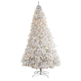 BreeBe - 10' Artificial Christmas Tree with 2200 Bendable - White