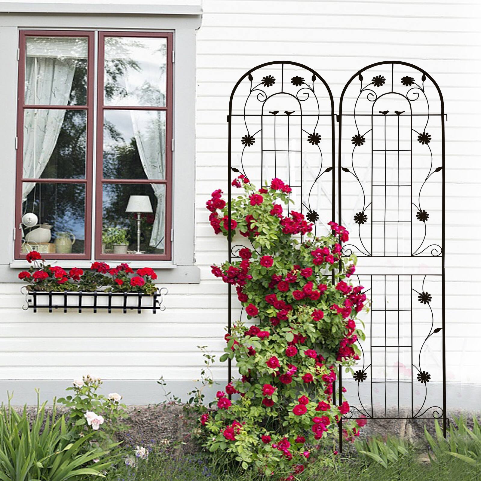 Loheer - Rustproof Metal Garden Trellis Set, 7.2 ft x 1.6 ft, 2 Pack price history on PriceWatchPro