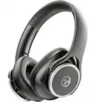 Front. VEAT00L - VEATOOL Hybrid ANC Over-Ear Headphones | BT 6.0, 60H Playtime, Foldable, Hi-Res Audio, Deep Bass - Black.