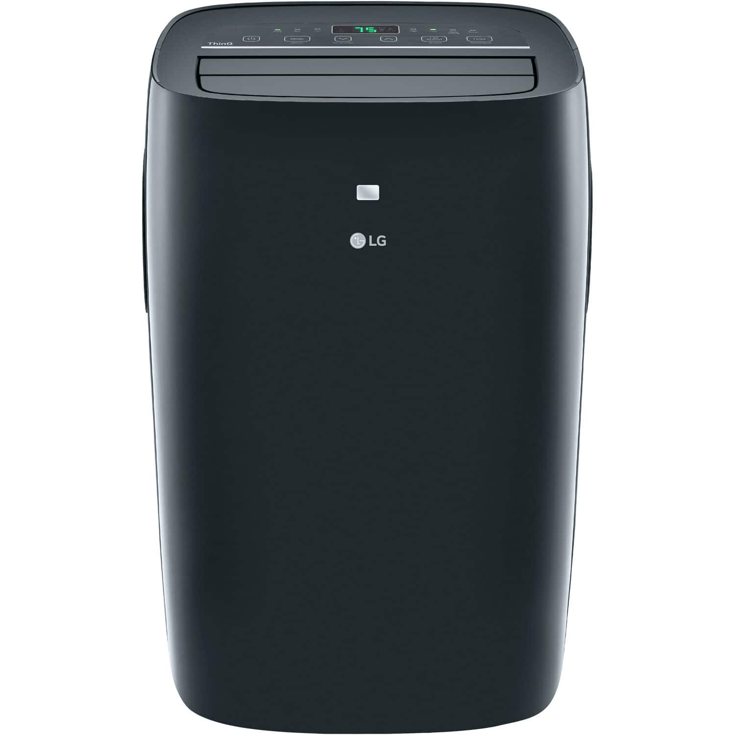 Front. LG - 350 Sq. Ft. 8,000 BTU DOE Smart Portable Air Conditioner - Black.