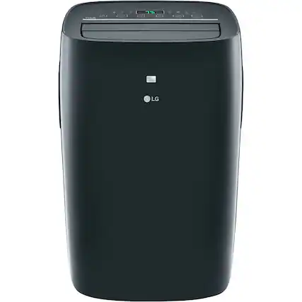 Front. LG - 350 Sq. Ft. 8,000 BTU DOE Smart Portable Air Conditioner - Black.