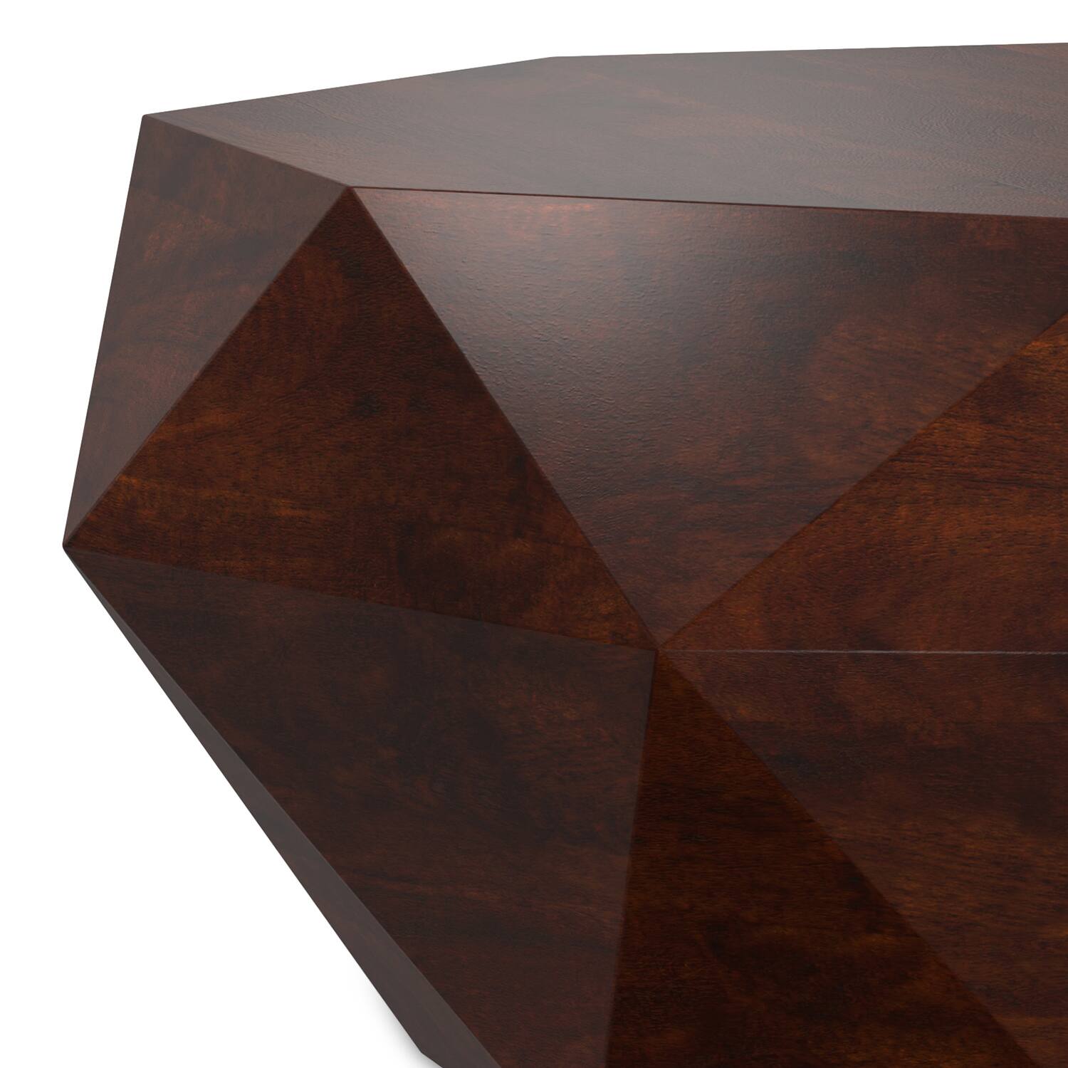 Alt View 5. Simpli Home - Zayn SOLID ACACIA WOOD 35 inch Wide Irregular Contemporary Coffee Table in Walnut Brown, Fully Assembled - Walnut Brown.