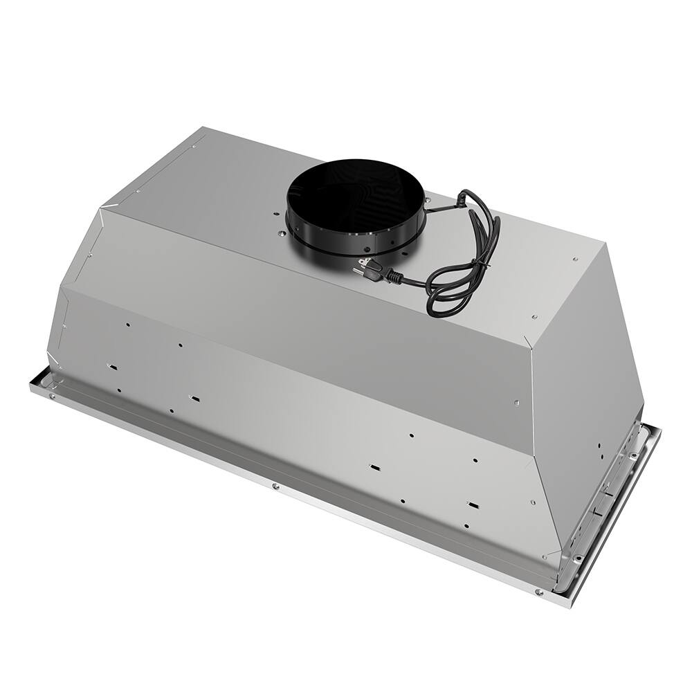 Alt View 5. Streamline - 28 in. Loreto Convertible Insert 350 CFM Range Hood, Baffle Filters, Push Button Control, LED Lights - Brushed Stainless Steel.