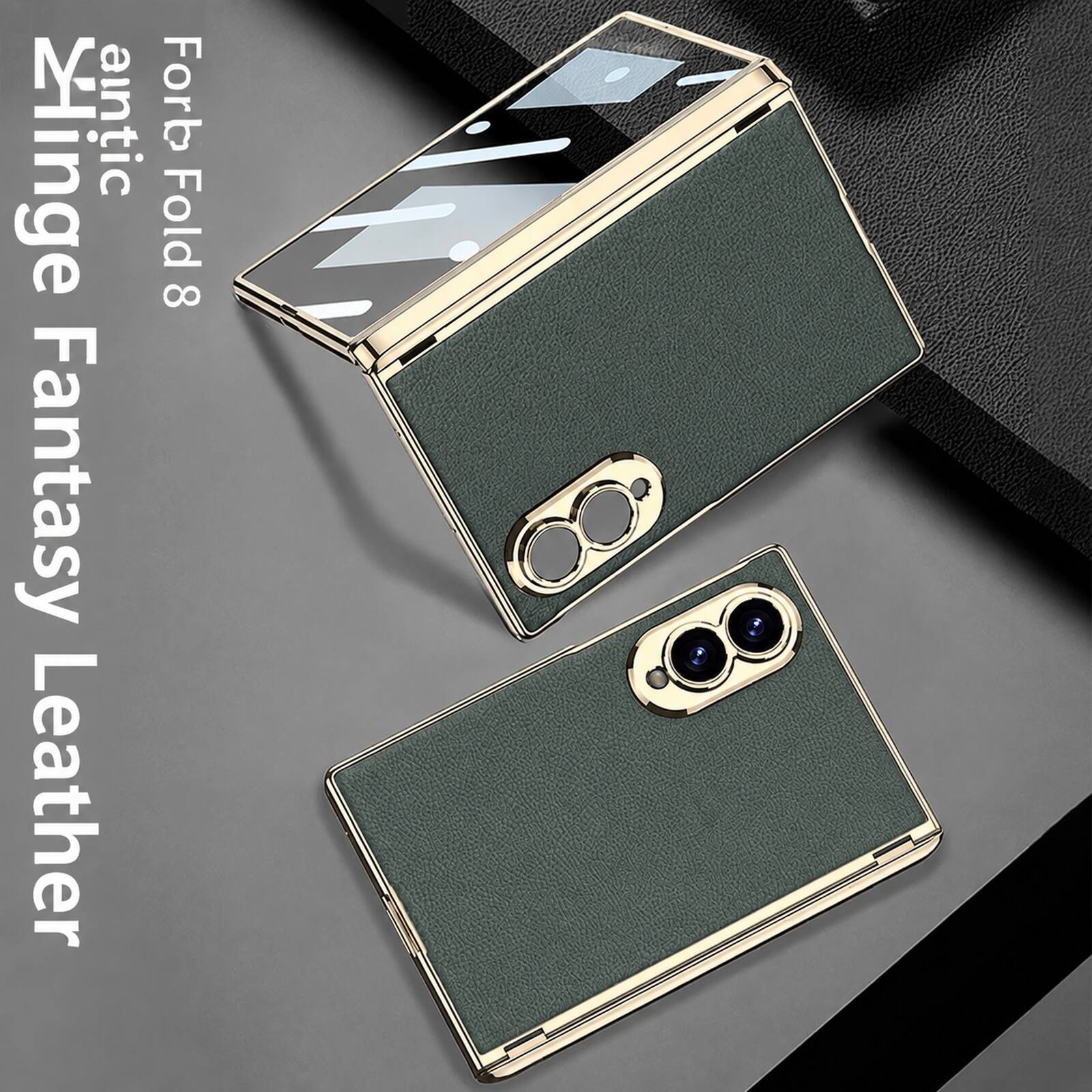 Dteck Shockproof Leather Texture Case for Samsung Galaxy Z Fold8, Rigid ...