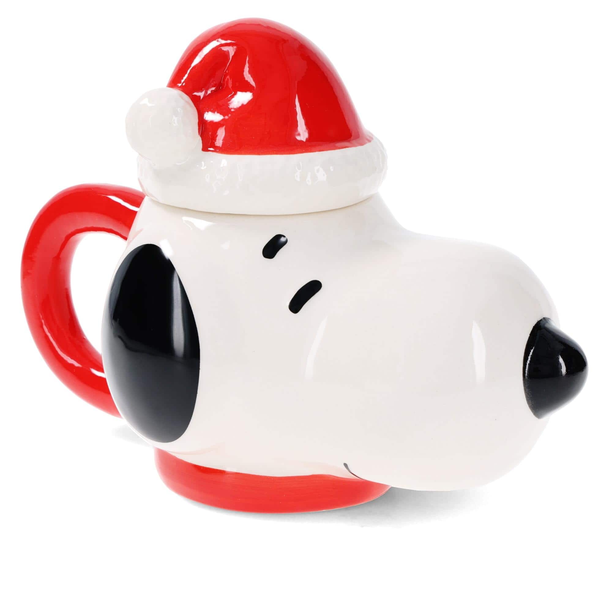 Peanuts - Santa Snoopy 14.5oz Molded Mug with Lid - Red/White