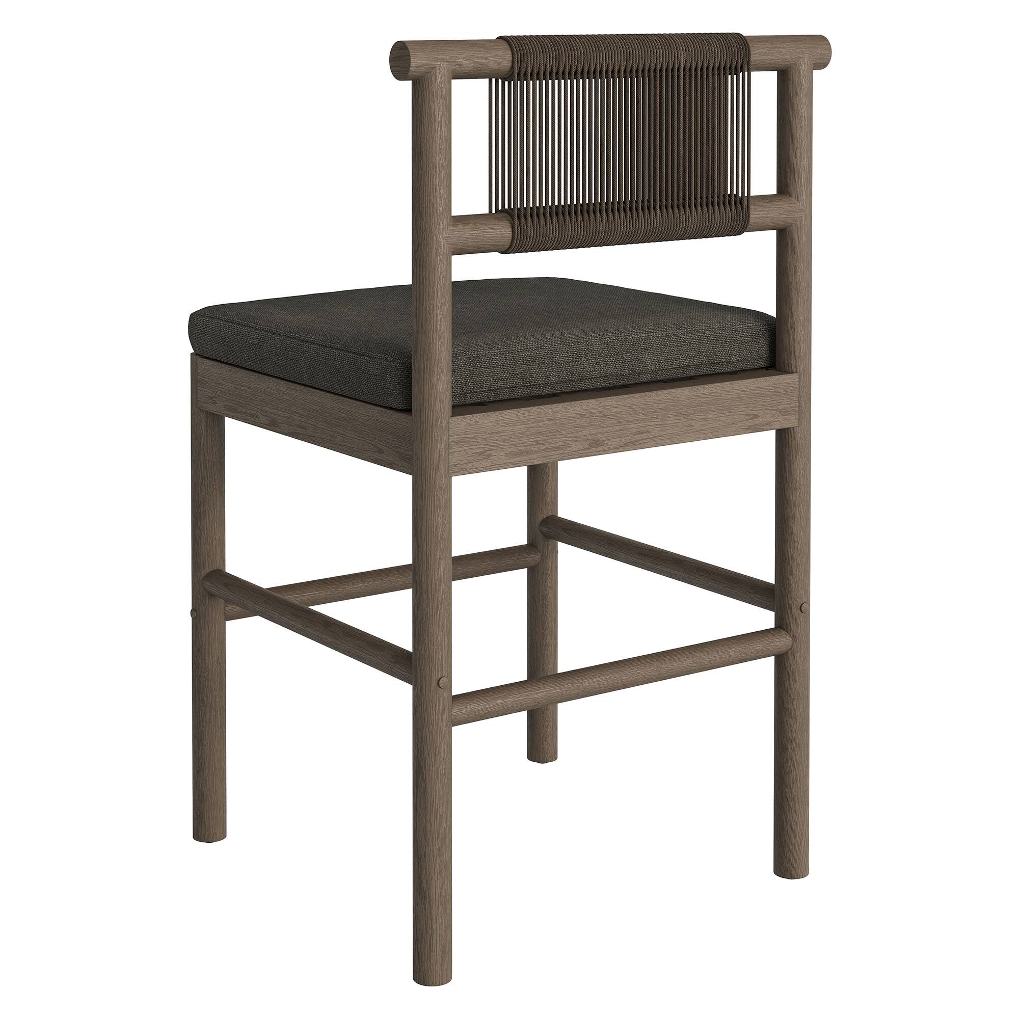Alt View 4. Modway - Eleni Outdoor Teak Wood Counter Stools Set of 2 by Modway - Weathered Gray Flint.