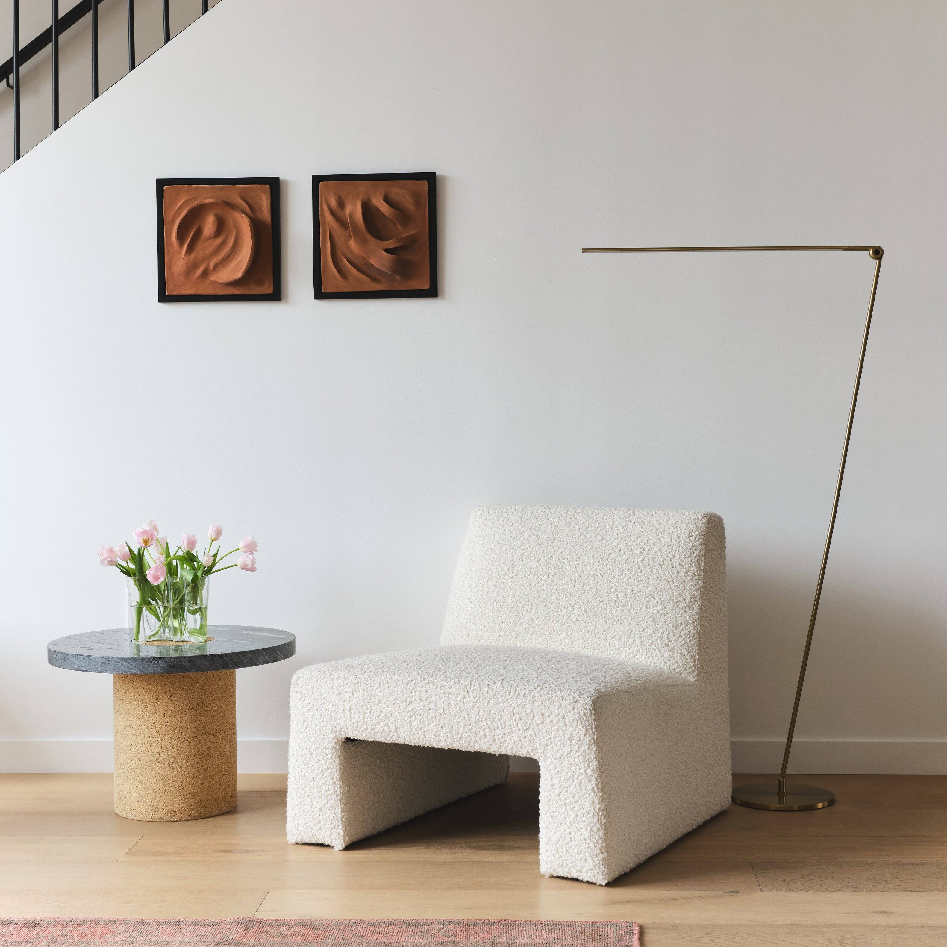 Alt View 4. Brightech - Libra LED Modern Industrial Arc Dimmable Super Bright Floor Lamp with Rotating Height-Adjustable Head - Antiqued Brass.