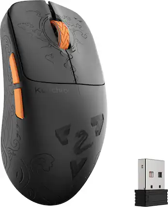 Front. Keychron - Keychron G3 HE 8K Ultra Light Wireless Mouse - Black Carbon Fiber - Black (Carbon Fiber).