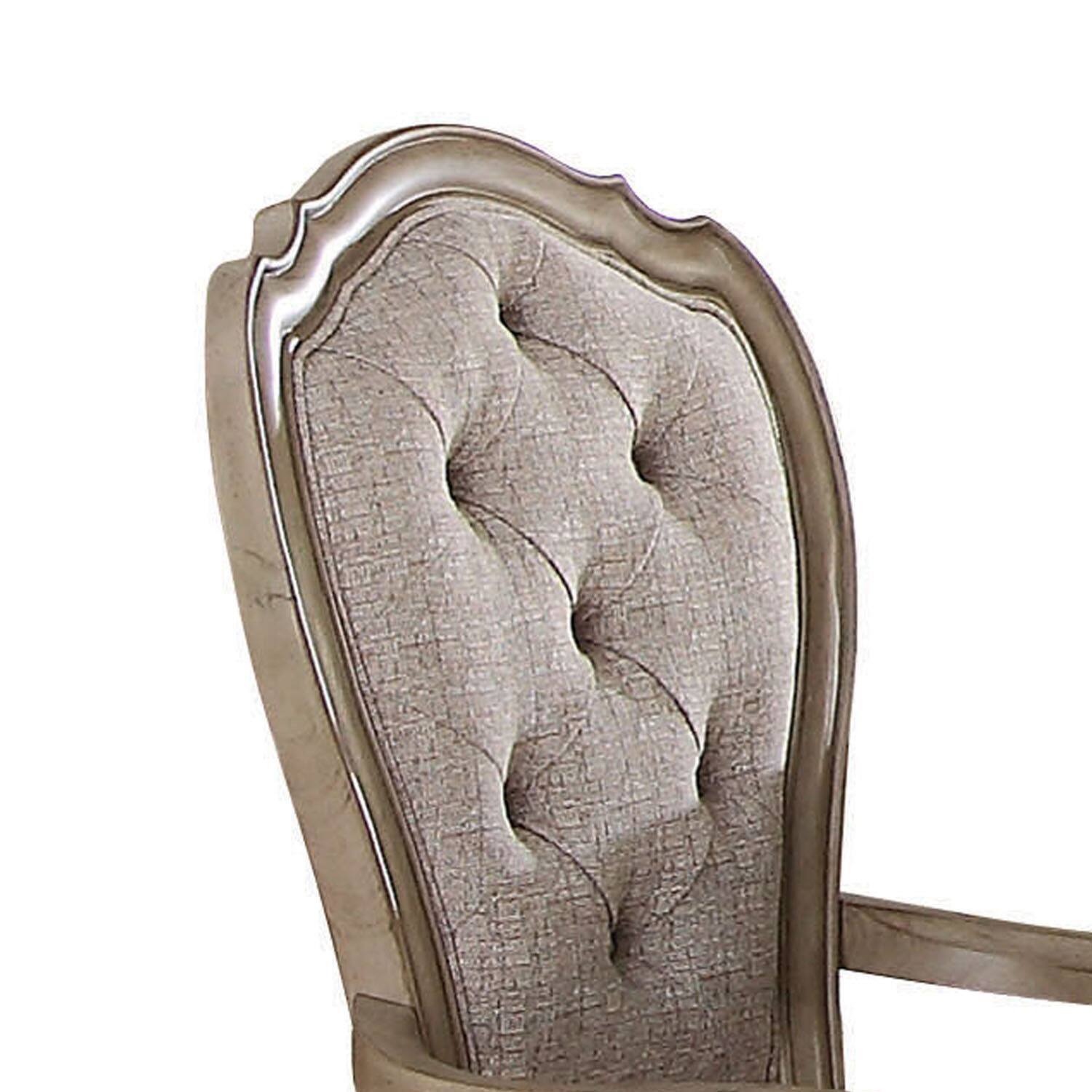 Alt View 3. Manhattan Lane - Wooden Arm Chairs with Button Tufting, Set of Two - Gray and Brown.