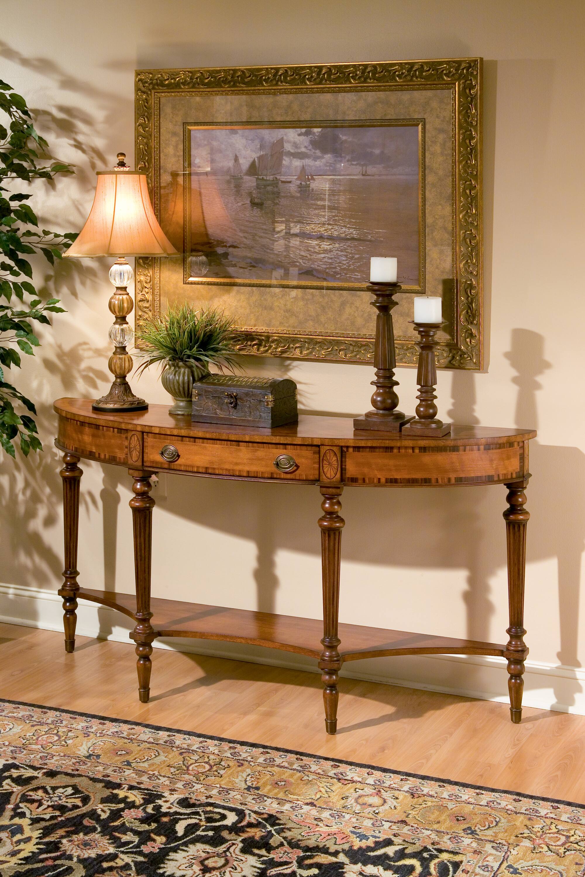 Butler Specialty Latham 62 in. W Demilune Wood Traditional 1 Drawer ...
