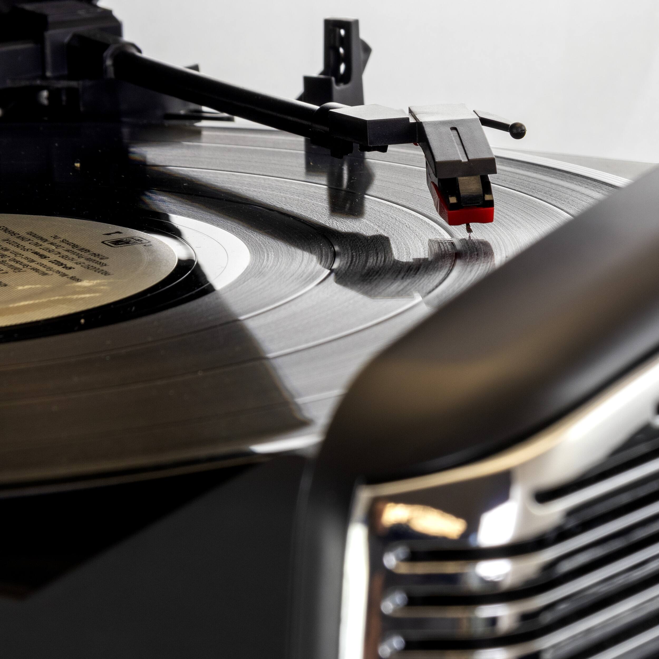 Alt View 2. Trexonic - Trexonic Retro Wireless Bluetooth, Record and CD Player in Black - Black.