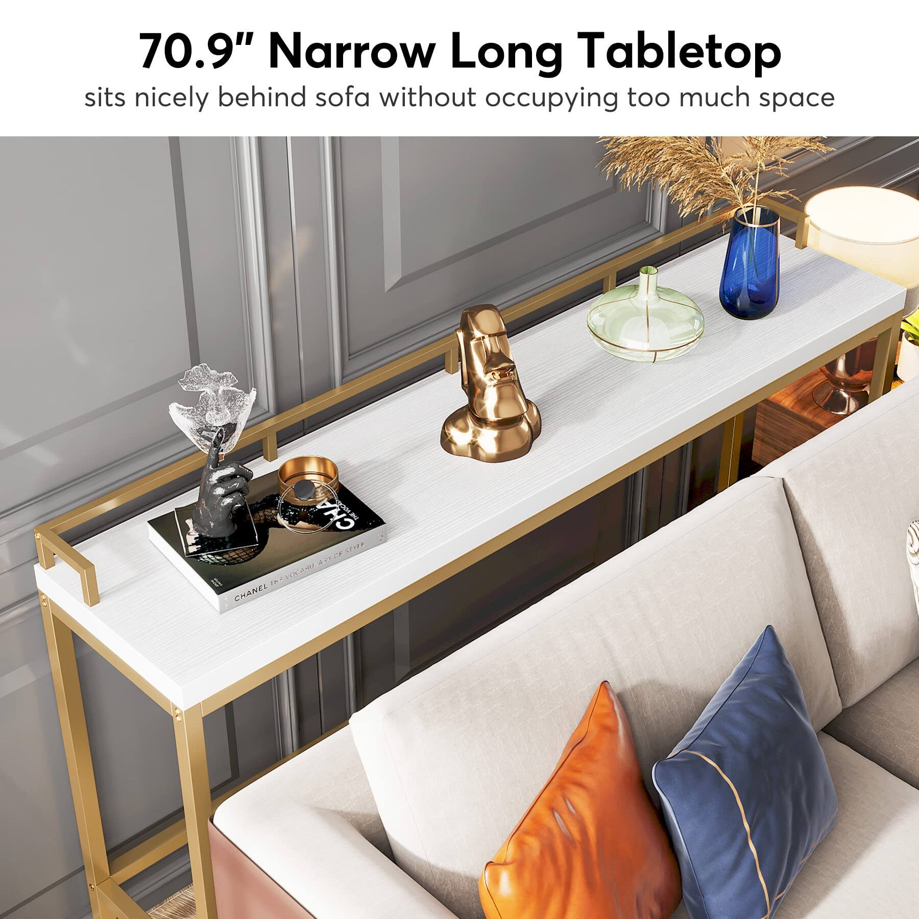70.9" Narrow Long Tabletop sits nicely behind sofa without occupying too much space

CHA THE OF STYLE 40 Y OCARY CHANEL