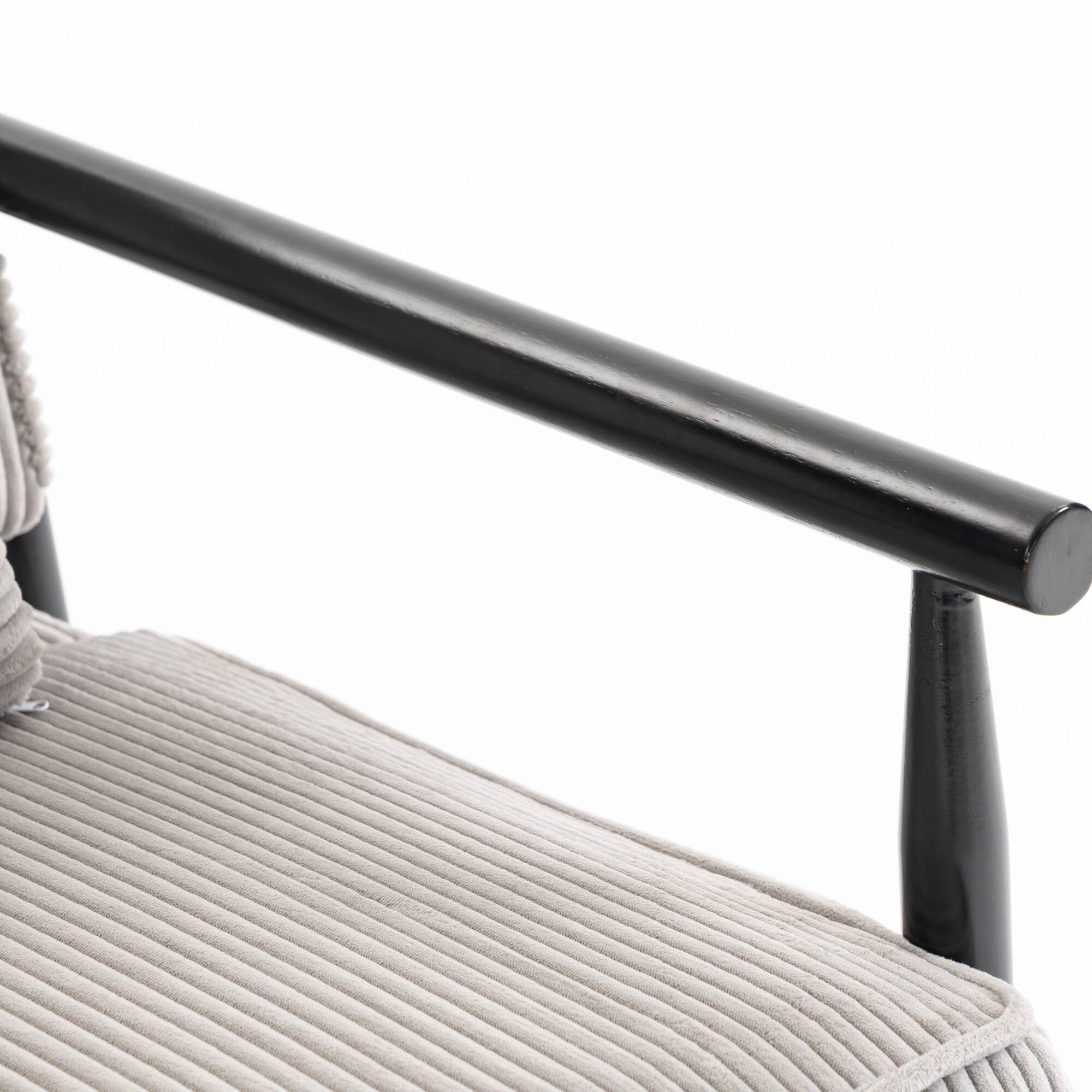 Back. GOODSILO - Modern Upholstered Accent Armchair with Hidden Storage and Waist Support Cushion for Living Room Bedroom - Antique Grey.