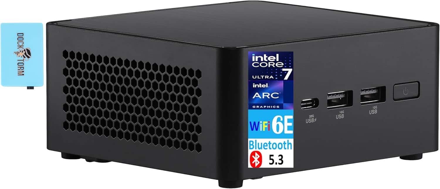 ASUS - NUC 14 Pro Tall Mini Desktop (Intel Ultra 7- 165H, Integrated Graphics, Barebone, DDR5, SSD, No OS) w/USB Hub