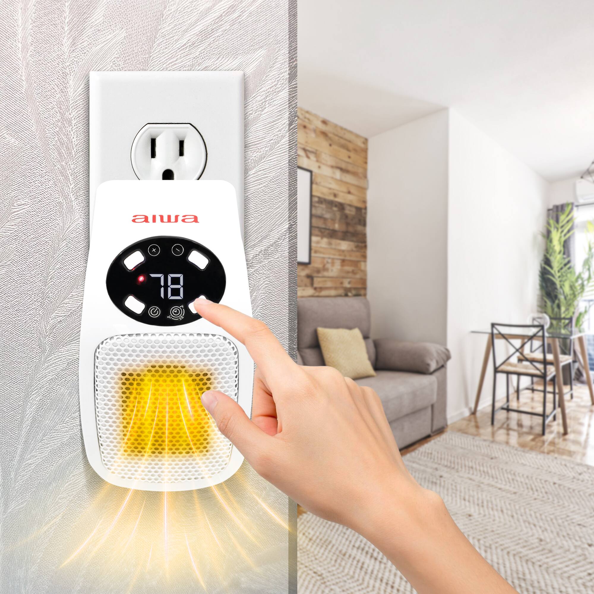 Alt View 2. Aiwa - Aiwa Digital Outlet Heater - White.