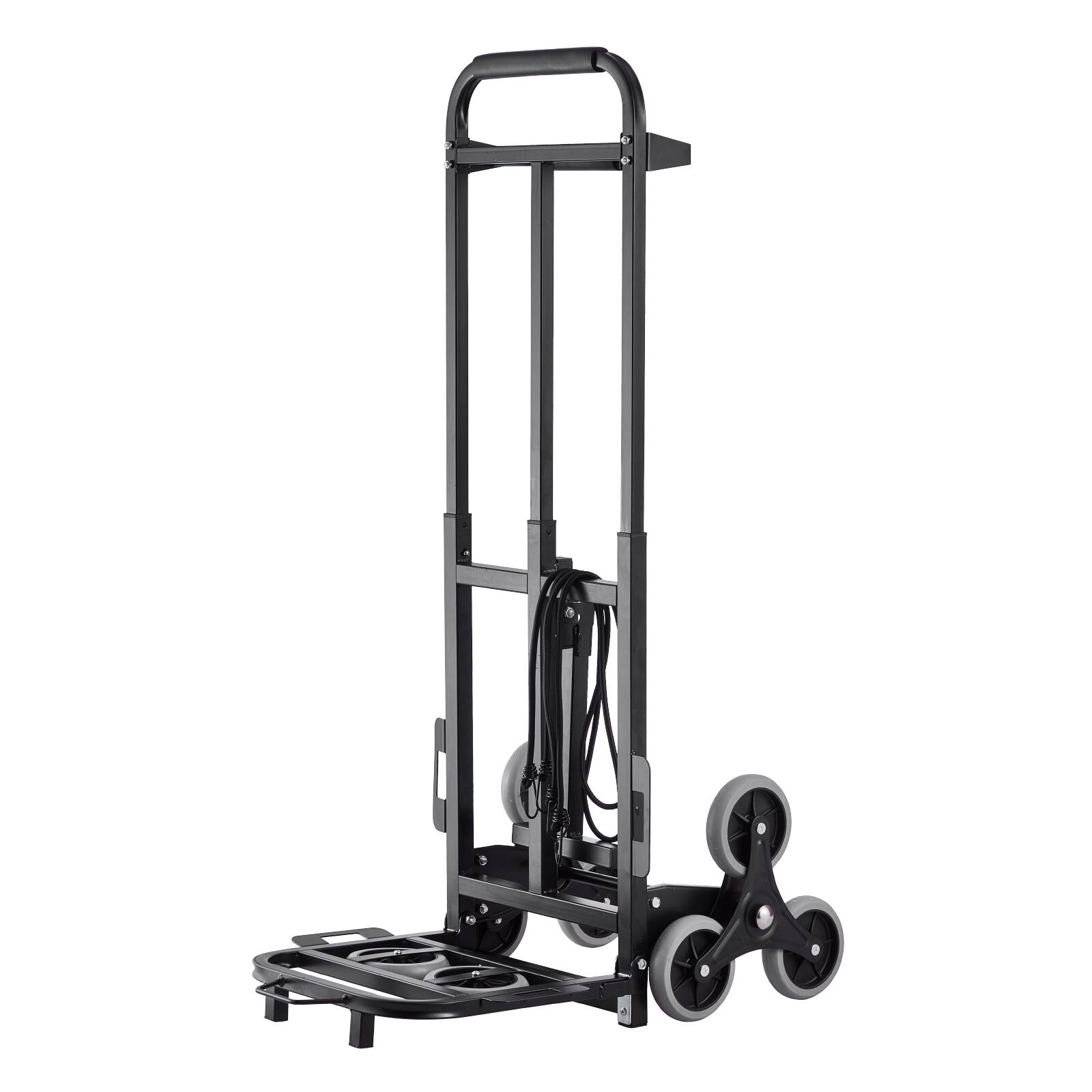 Alt View 5. VEVOR - Stair Climbing Cart,460 lbs Capacity Stair Climber Hand Truck and Dolly,Heavy-Duty Folding Trolley Cart with Dual Handle - Black.