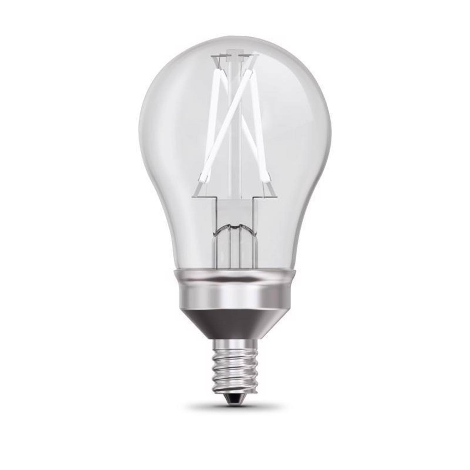 Angle. FEIT ELECTRIC - Feit White A15 E26 (Medium) Filament LED Bulb Soft White 75 Watt Equivalence 2 pk.
