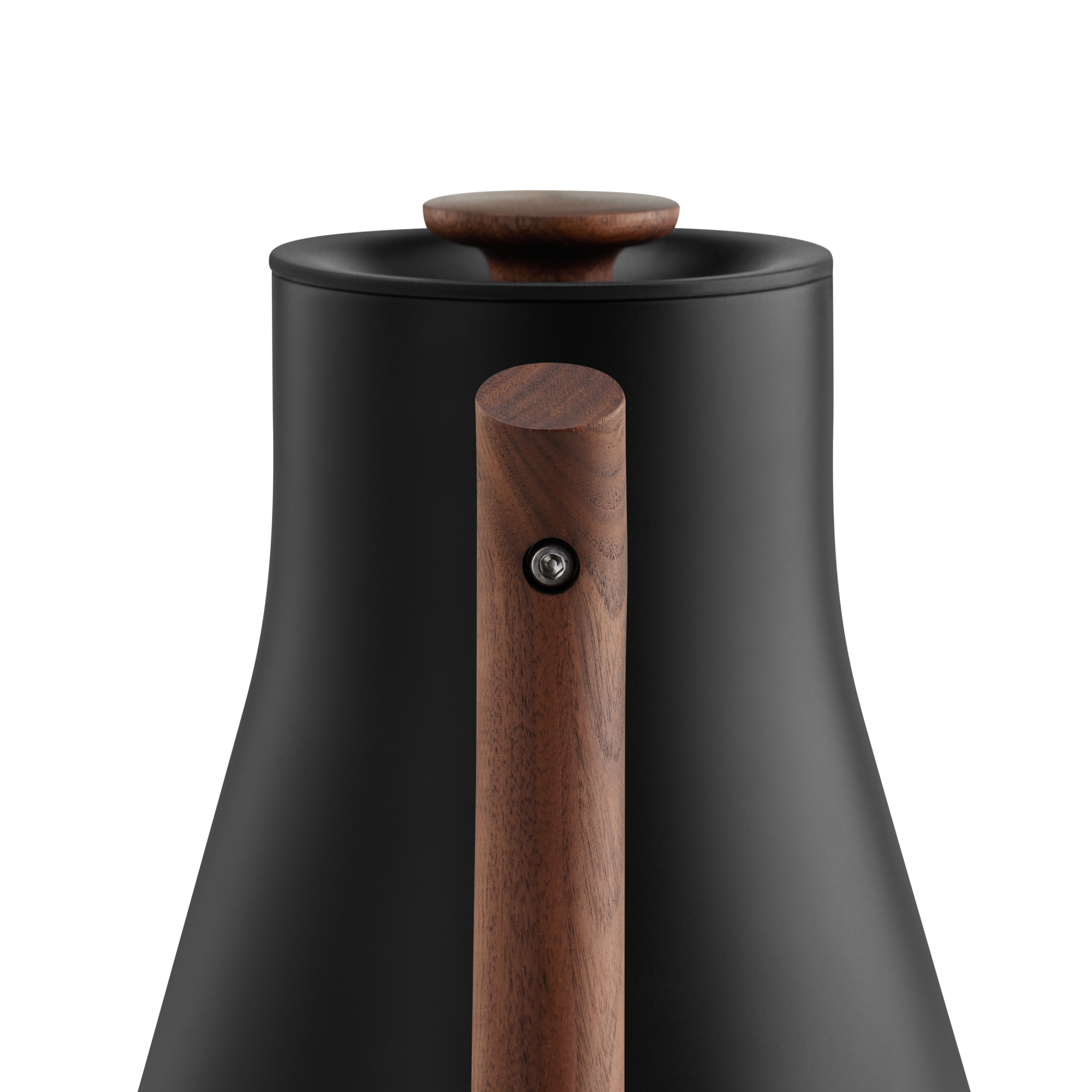 Angle. Fellow - Corvo EKG Pro Electric Kettle - Matte Black and Walnut.
