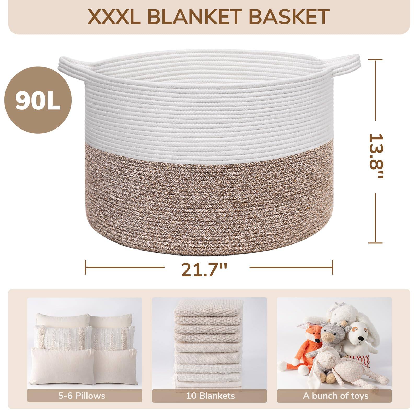 XXL BLANKET BASKET

90L

13.8" x 21.7"

5-6 Pillows

10 Blankets

A bunch of toys