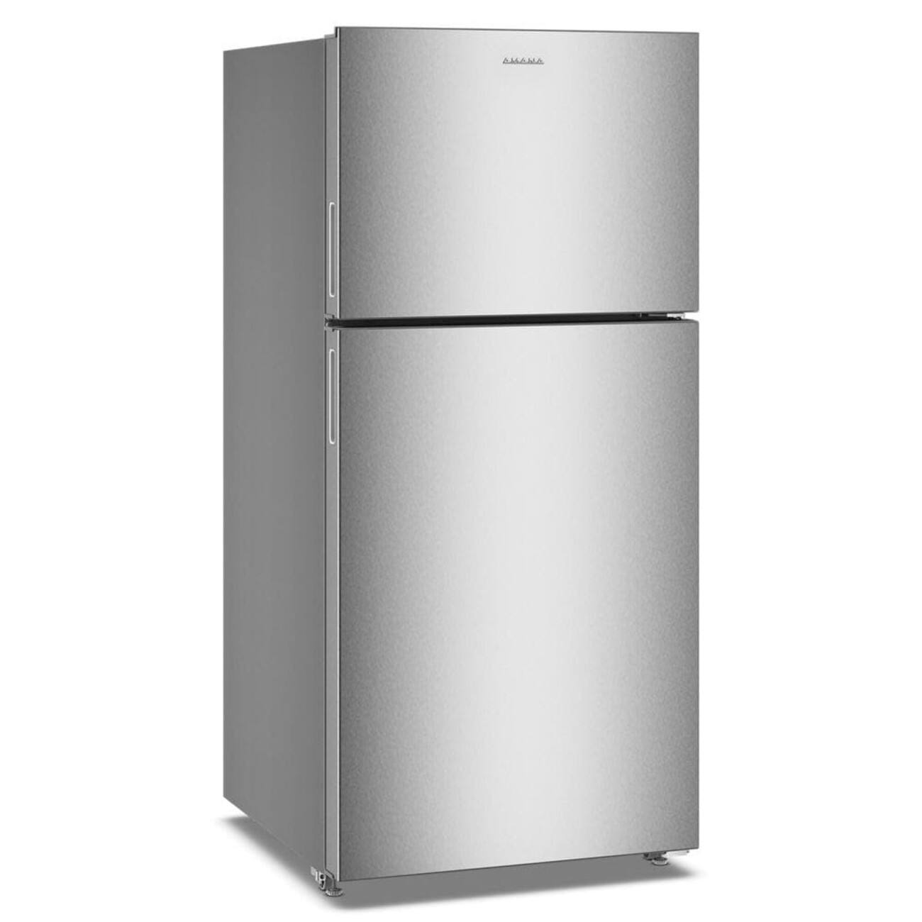Angle. Amana - 30 in. Wide 19 cu. ft.Garage Ready Top-Freezer Refrigerator and - Fingerprint-Resistant Stainless Finish.