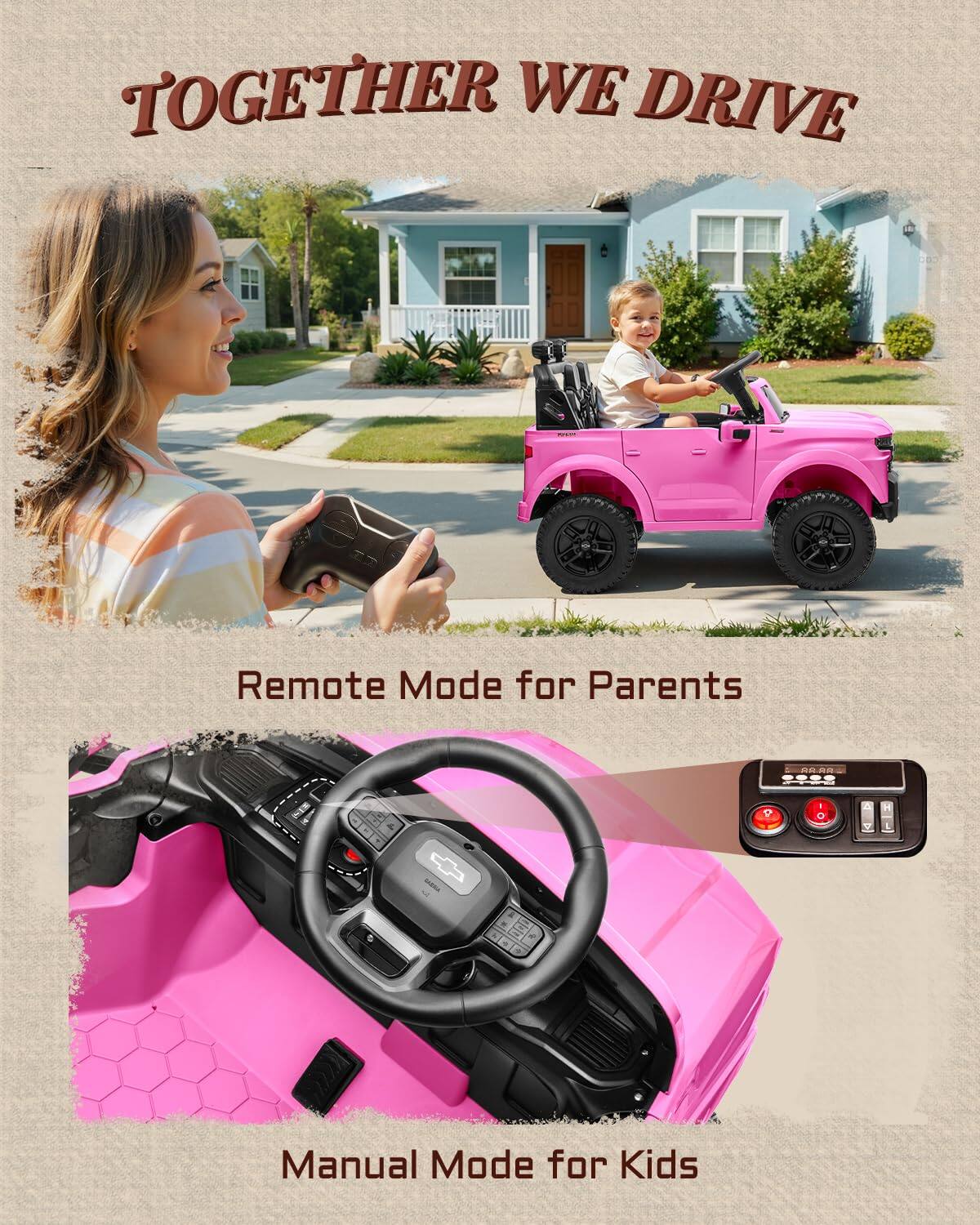 TOGETHER WE DRIVE

Remote Mode for Parents

Manual Mode for Kids