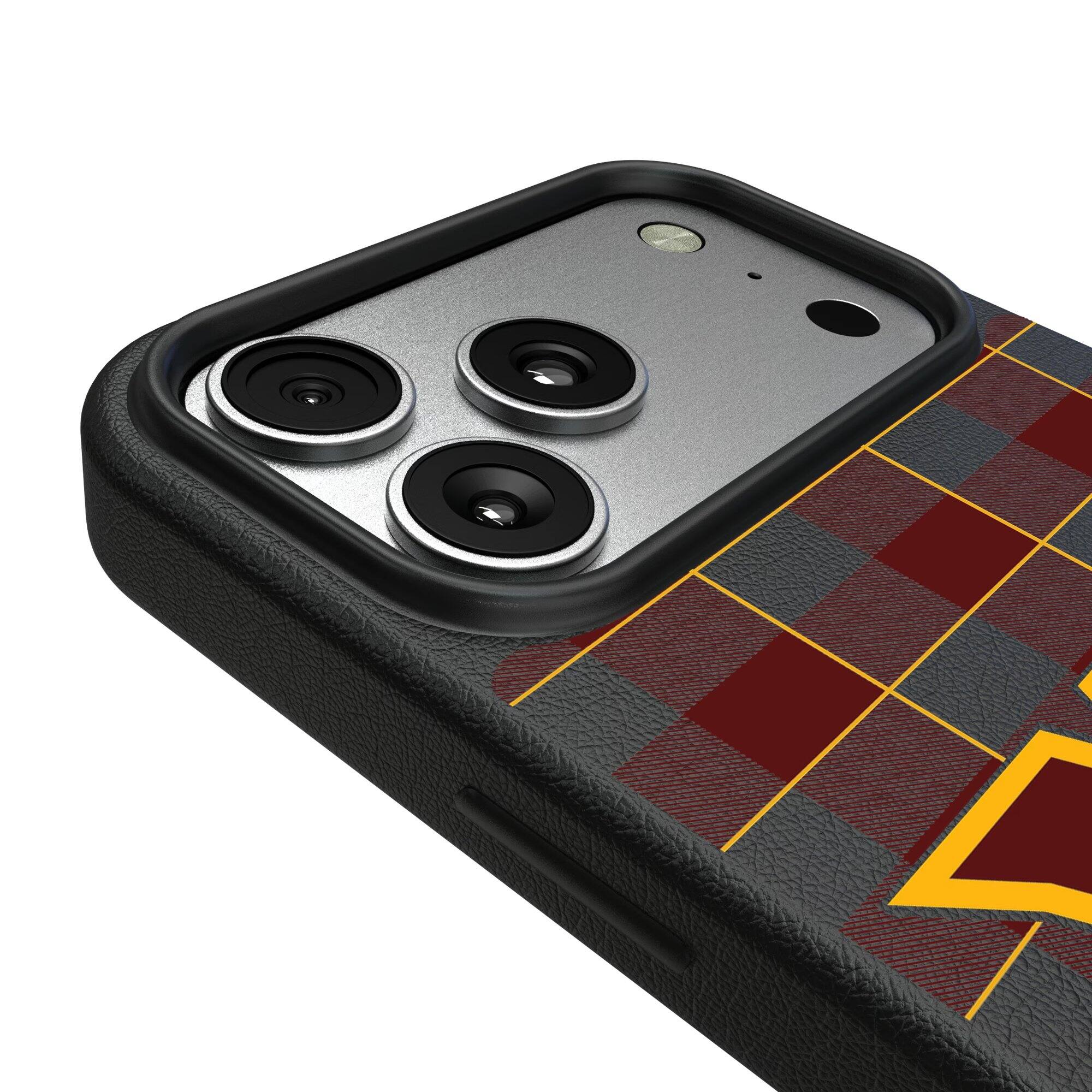 Alt View 2. Keyscaper - Washington Commanders Plaid Magnetic Bump iPhone Case - 17 Air - Black.
