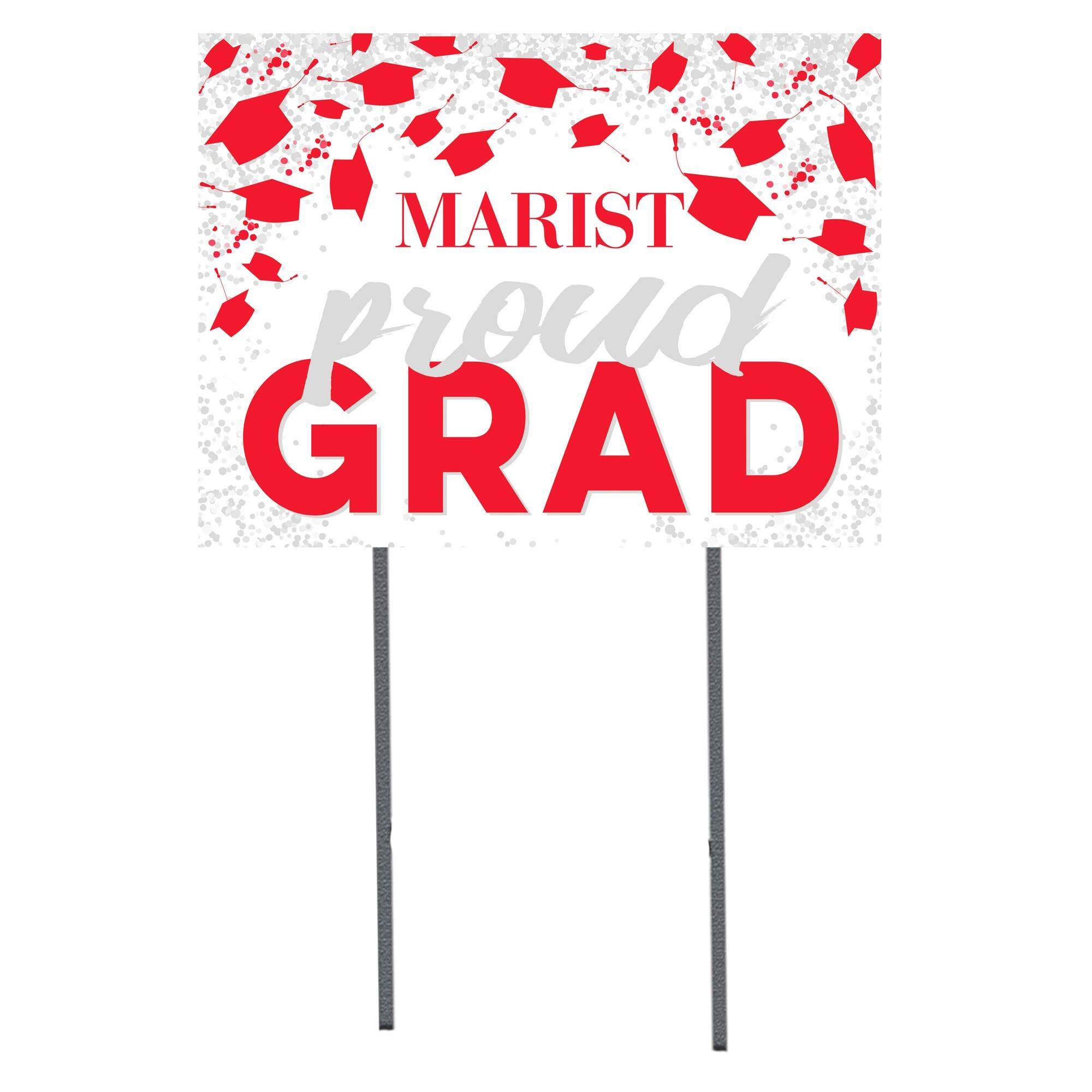 Marist Red Foxes 18" x 24" Proud Grad Yard Sign