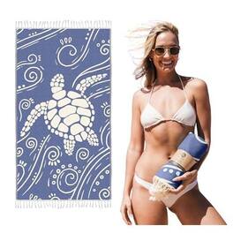 Reds Spade - Beach Towel Oversized Cotton Ultra Absorbent & Sand Resistant Extra Large For Bathroom Pool Travel (turquoi - Navy Sea Turtle