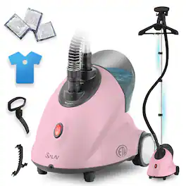 SALAV - Full Size Upright Garment Steamer With Accessory Set - Pink