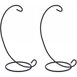 PARKER SLATER - Iron Ornament Display Stands, Hanging Holders for Glass Globes, 2-Pack - Black