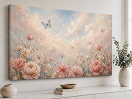 FC Design Large Canvas 24x36" Ready to Hang 24x36" Romantic Floral Sky ...
