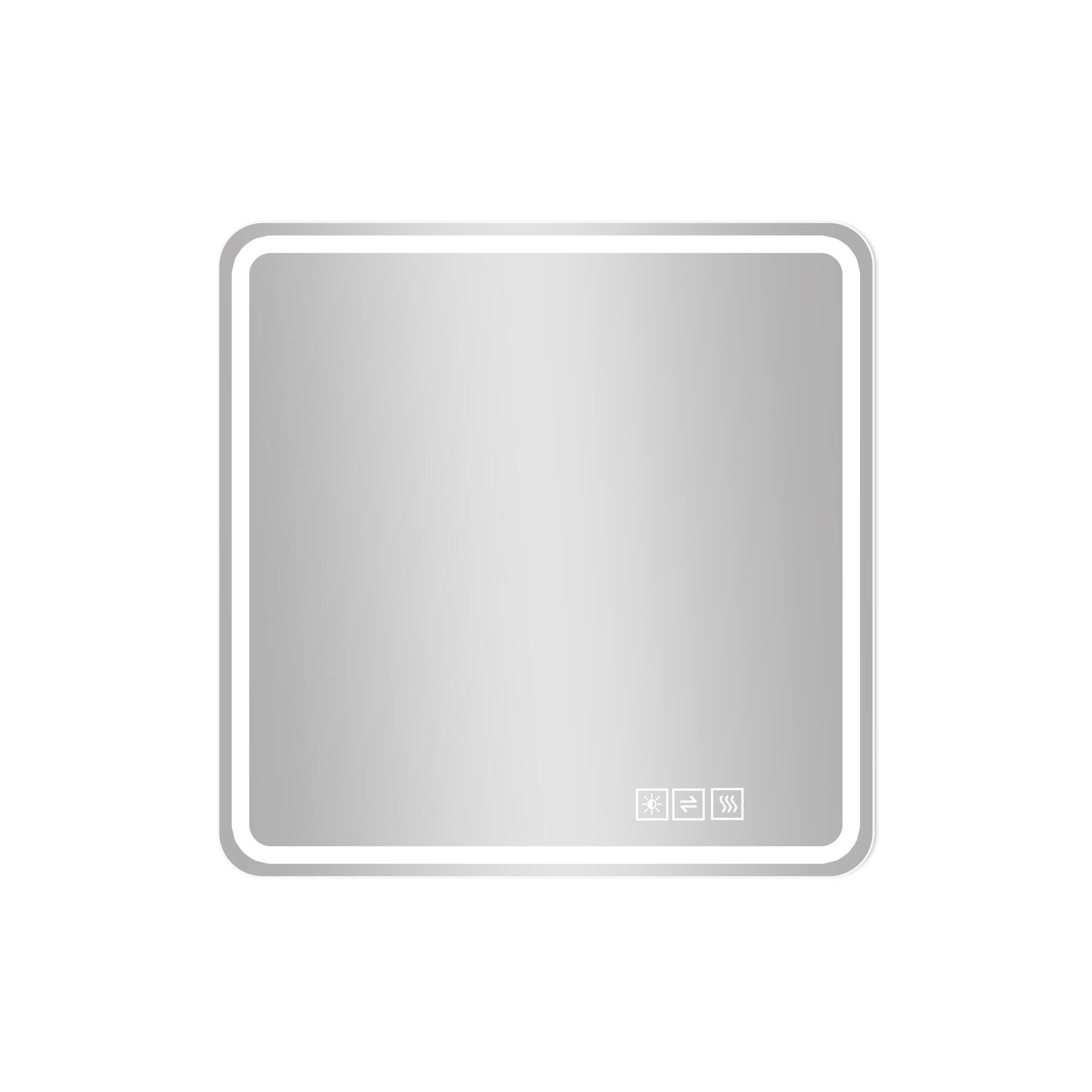 Ecooso - 36x36in LED Bathroom Mirror, Anti-Fog, Explosion-Proof, Tri-Color Light, Rust-Resistant Wall Mirror - Silver