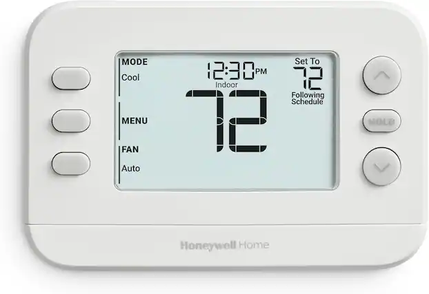 MODE Cool MENU FAN Auto
Set To 72
Following Schedule
12:30 PM
Indoor
72
HOLD
Honeywell Home